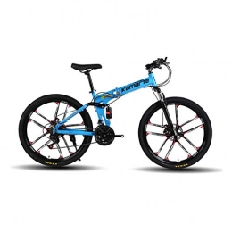 LXCD Bici Bicicletta pieghevole, 21 / 24 / 27 velocità, mountain bike per adulti, 24 / 26 pollici, bicicletta, bici da strada, pieghevole, doppio freno a disco, miglior regalo, -21 stage shift-24 inches