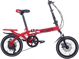 mjj Bici Bicicletta pieghevole a 16 velocità con freno a doppio disco per adulti, adolescenti, città, pieghevoli, bici compatta per pendler -B.