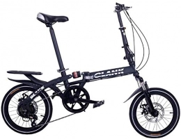 mjj Bici Bicicletta pieghevole a 16 velocità con freno a doppio disco per adulti, adolescenti, città, pieghevoli, per pendolari urbani
