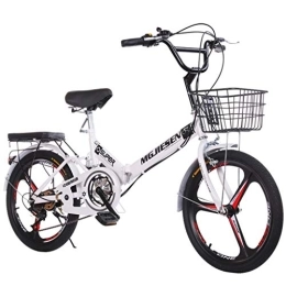 BJYX Bici Bicicletta pieghevole bici pieghevole, ruote da 20 pollici, Trasmissione 6 velocità, bicicletta ammortizzante per bici da donna adulta e femminile