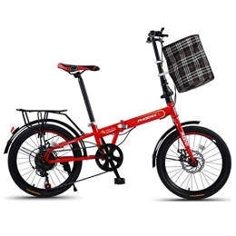 BJYX Bici Bicicletta pieghevole bicicletta pieghevole, ruote da 20 pollici, Bicicletta antiurto per bici da donna adulta e femminile