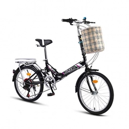 BJYX Bici Bicicletta pieghevole bicicletta pieghevole, ruote da 20 pollici, trasmissione a 7 velocità, ammortizzatore per bici da donna per adulti e maschi (colore: nero)