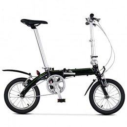Implicitw Bici pieghevoli Bicicletta Pieghevole Bicicletta Portatile in Lega di Alluminio Ultraleggera da 14 Pollici per Conto della Guida-Nero