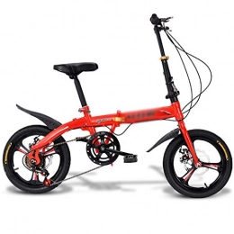 MFZJ1 Bici Bicicletta pieghevole da 16 ``, ruota integrata a tre coltelli in lega di alluminio, trasmissione a 6 velocit, bicicletta compatta pieghevole con antiscivolo, bici pieghevole per studenti adulti