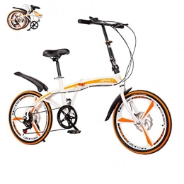 DYM Bici Bicicletta pieghevole da 20 pollici con freno a doppio disco a velocità variabile per adulti bicicletta da donna in lega di alluminio unisex da città comoda (Color:white B, Size:Railway)
