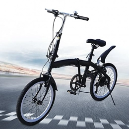 Fetcoi Bici pieghevoli Bicicletta pieghevole da 20 pollici, con leva del cambio a 7 marce, sistema di chiusura veloce, portata massima di 90 kg, freno a V doppio nero