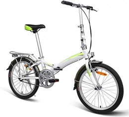 mjj Bici Bicicletta pieghevole da 20 pollici, per adulti, uomini e donne, leggera, pieghevole, a velocità singola, telaio pieghevole in alluminio con freni a V