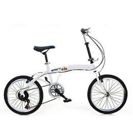 Futchoy Bici Bicicletta pieghevole da 20 pollici, pieghevole, per adulti, adolescenti, uomini e donne, bicicletta pieghevole a 7 marce, ultra leggera (bianco)