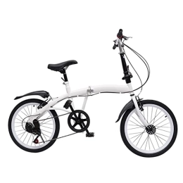 SHZICMY Bici Bicicletta pieghevole da 20 pollici, unisex, per adulti, pieghevole, in acciaio al carbonio, doppia V, a 7 velocità, pieghevole