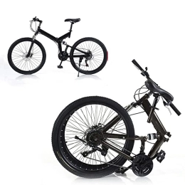 Futchoy Bici Bicicletta pieghevole da 26", 21 marce, da campeggio, colore nero, carico 150 kg
