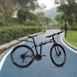 BuRuiYoten Bici pieghevoli Bicicletta pieghevole da 26", per adulti, 21 marce, freno a disco Mtb, pieghevole, mountain bike, pieghevole, in acciaio al carbonio, completamente ammortizzato, altezza regolabile