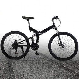 Fetcoi Bici Bicicletta pieghevole da 26 pollici, 21 marce, da campeggio, colore nero, peso di carico 150 kg, altezza seduta regolabile