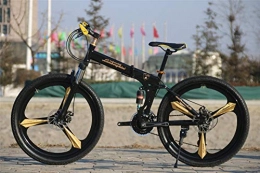 Comooc Bici Bicicletta pieghevole da 26 pollici 27 velocità in acciaio ad alto tenore di carbonio velocità variabile pieghevole maschio e femmina, doppio assorbimento degli urti, Nero , 27 speed
