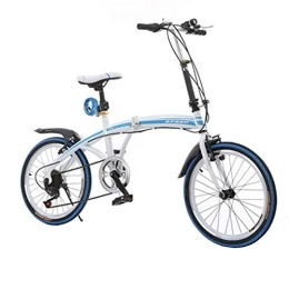 GHP Bici Bicicletta pieghevole da 50, 8 cm leggera e portatile per adulti, per studenti, sedile regolabile a doppia V, con freno a V, mini bici da viaggio per adulti uomini e donne