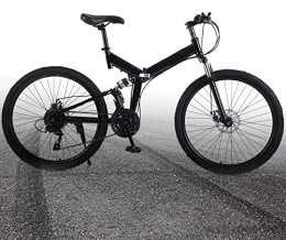 Fetcoi Bici pieghevoli Bicicletta pieghevole da campeggio, 26 pollici, 21 marce, colore nero, peso di carico 150 kg, altezza seduta regolabile
