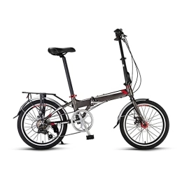 SLDMJFSZ Bici pieghevoli Bicicletta pieghevole leggera - Bicicletta pieghevole da 20 pollici con cambio Shimano a 7 velocità Bici da città con freno a disco, Q7 dark gray