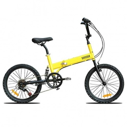 LPsweet Bici pieghevoli Bicicletta pieghevole, leggera e pieghevole, in alluminio, con doppi pedali del freno a disco per attività all'aria aperta, da strada, per adulti e bambini, colore: giallo