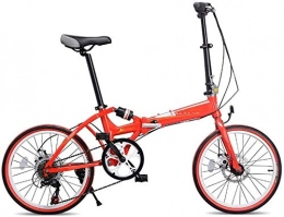 mjj Bici Bicicletta pieghevole Lightweight, telaio in alluminio, 6 marce, 20", pieghevole, per adulti