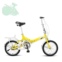 zmigrapddn Bici pieghevoli Bicicletta pieghevole per adulti, 16 pollici per giovani uomini e donne Mini bicicletta portatile ultraleggera Ammortizzatore a molla Sedile confortevole allargato (Color : Yellow)