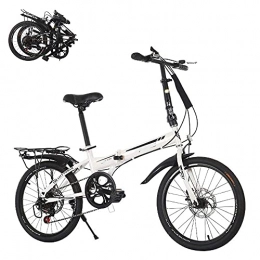 DGHJK Bici Bicicletta pieghevole per adulti, Bicicletta pieghevole da 20 pollici a velocità variabile a 6 velocità, freni a doppio disco anteriori e posteriori, sedile regolabile e traspirante, corpo ad alt