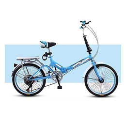 JYCTD Bici Bicicletta pieghevole per adulti, bicicletta portatile ammortizzante da 20 pollici, regolazione a 6 velocità, adatta per biciclette da passeggio per studenti maschi e femmine (incluse confezioni rega