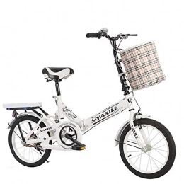 HT&PJ Bici pieghevoli Bicicletta pieghevole, per adulti da 20 pollici, luce sportiva, ultra leggera, velocità variabile, portatile, comoda e pieghevole per studenti, bicicletta ammortizzante (bianco)