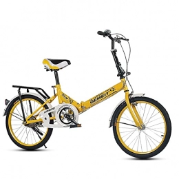 SHANRENSAN Bici Bicicletta pieghevole, per biciclette pieghevoli urbani, leggings, biciclette da banlieue, piccole biciclette da 20 pollici (giallo)