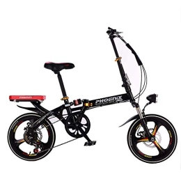 lqgpsx Bici pieghevoli Bicicletta Pieghevole Unisex per Adulti Mini Bicicletta da Città in Lega Leggera per Uomo Donna Shopper da Donna con Manubrio Regolabile e Sella Comfort, con luci, Alluminio, 6 velocità