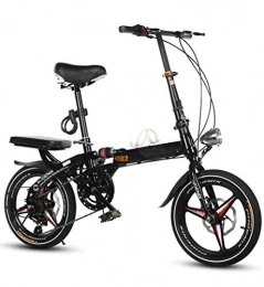 LJHSS Bici Bicicletta ultraleggera da 16 pollici Mini scooter pieghevole portatile per adulti Freni a doppio disco e doppio ammortizzatore, biciclette comfort, per viaggi di lavoro, ciclismo all'aperto e pendola