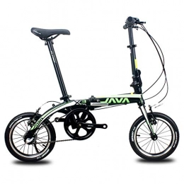 WCY Bici pieghevoli Biciclette Mini pieghevole, 14" 3 Velocità Super compatto telaio rinforzato Commuter Bike, leggero portatile Lega di alluminio pieghevole bicicletta yqaae (Color : Green)
