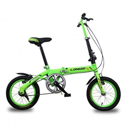 Biciclette per Bambini 4-7 Anni Bici per Bambini Bicicletta Pieghevole in Acciaio ad Alto tenore di Carbonio da 16 Pollici, Verde/Nero/Blu (Color : Green)