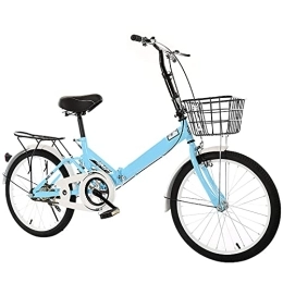 ASPZQ Bici pieghevoli Biciclette Pieghevoli, Mini Portatile Portatile Bici da 20 Pollici Maschio E Femminile Adulto Adulto E Studenti di Scuola Media Bambini Bambini Bambini Grandi Bambini Biciclette, Blu
