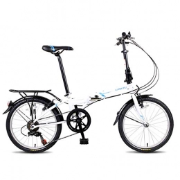  Bici pieghevoli Biciclette pieghevoli per adulti, bicicletta pieghevole portatile leggera da 20 pollici a 7 velocità, bicicletta da pendolare urbana in acciaio ad alto tenore di carbonio con portapacchi posteriore Mo