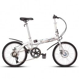 ZHTY Bici pieghevoli Biciclette pieghevoli unisex per adulti, bicicletta pieghevole in acciaio ad alto tenore di carbonio da 20 "a 6 velocità, leggera bicicletta portatile a doppio disco pieghevole bici da città Mountain