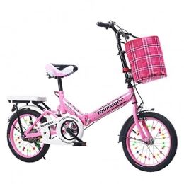 BIKESJN Bici BIKESJN Bicicletta Pieghevole Bicicletta Mountain Bike velocità variabile Bicicletta da 16 Pollici City Bike Bicicletta for Bambini (Color : Pink)