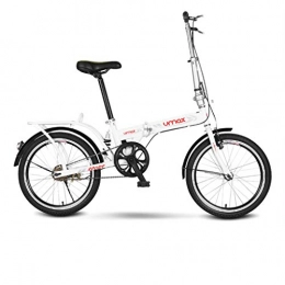 BIKESJN Bici BIKESJN - Bicicletta Pieghevole da Adulto, a velocità variabile, da 50, 8 cm, per Studenti, da Uomo, Bianco