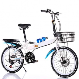 CAPTIANKN Bici pieghevoli CAPTIANKN Ultra-Light Bicicletta Portatile Pieghevole con Freni a Disco a velocità variabile Ammortizzante, per Persone con più di 16 Anni, con Una Dimensione di 20 Pollici, Blu