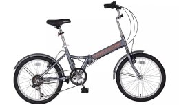 Challenge Holborn - Bicicletta pieghevole unisex con ruote da 20", telaio in acciaio grigio, 6 marce Shimano, freni a V, sellino regolabile, cerchi in lega