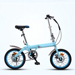 Chenshun Bici Chenshun Bicicletta Bicicletta Pieghevole Adulto Adulto Uomini e Donne Ultra Small 16 Pollici Biciclette da Uomo Portatile Leggero e Biciclette da Strada delle Donne (Color : Blue)