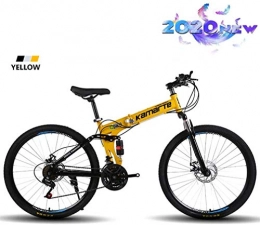CZYNB Bici City Road Bike 24 e 26 Pollici di Montagna Cicli Bici Pieghevole con 24 Marce Telaio in Acciaio al Carbonio e Doppio Freno a Disco for Lo Sport Esercizio aerobico (Color : Yellow, Size : 26)