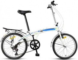 mjj Bici Commentatore pieghevole per bicicletta 20 in 7 velocità, telaio in acciaio al carbonio, telaio a V per adulti, studenti, ultraleggero, portatile, per viaggiare