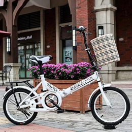 Comooc Bici pieghevoli Comooc - Bicicletta pieghevole per bambini, per adulti, uomini e donne, idea regalo, bianco, 20inches