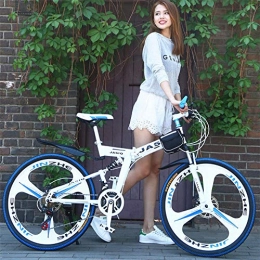 Comooc Bici pieghevoli Comooc Bicicletta Pieghevole Portatile ultraleggera27-26 Pollici-White_Blue_Three_Cutter_Wheel_27-26_Inches