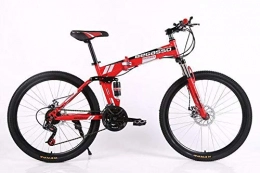 BLTR Bici Conveniente Bike in Mountain Bike Pieghevole Ultra-Leggera 4 velocità variabile Bicicletta Pieghevole a Doppio Freno for Studente Uomo e Donna Bici for Adulti .Alta qualità (Color : Red, Size : 21)