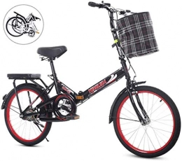 CSS Bici CSS Bicicletta pieghevole, bici pieghevole per adulto da 20 pollici con telaio in acciaio ad alto tenore di carbonio, bicicletta da citt portatile ultraleggera, freno a V, smorzamento 7-2, Nero