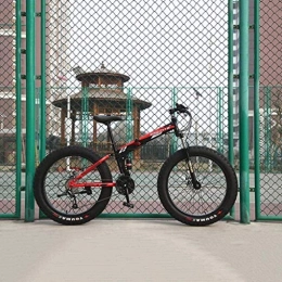 CSS Bici CSS Mountain bike da 26 pollici, bici pieghevole a coda morbida in acciaio ad alto tenore di carbonio, sedile regolabile per mountain bike fuoristrada, doppio assorbimento degli urti 5-29, Nero rosso