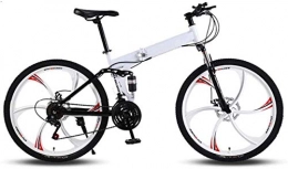 CSS Bici pieghevoli CSS Mountain bike, telaio pieghevole in acciaio ad alto tenore di carbonio 26 pollici a velocità variabile, doppio assorbimento degli urti, tre ruote da taglio, bicicletta pieghevole 6-20, 24 velocità