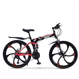 CXSMKP Bici CXSMKP 24 / 26-Inch Folding Bike per Adulto con 30 velocità 6 Razze, Acciaio al Carbonio Leggero Telaio, Pieghevole Compatto Bicicletta con Antiscivolo E Resistente all'Usura degli Pneumatici, B, 26inch