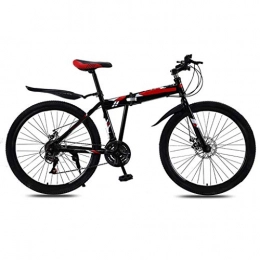 DFKDGL Bici pieghevoli DFKDGL 21 velocità Mountain Bike, telaio in acciaio al carbonio pieghevole biciclette, freni a disco, bici da uomo con portabottiglie per ragazzi (colore : rosso, dimensioni: 61 cm) monociclo