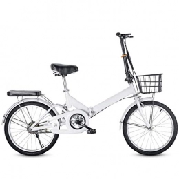 DFKDGL Bici DFKDGL - Bicicletta da uomo e da donna, a velocità singola, pieghevole, ammortizzatore, con portapacchi posteriore, pieghevole (colore: Nero-b)